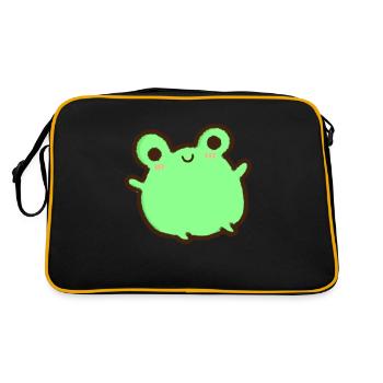 kawaii & joyeuse grenouille verte - Sac Retro - noir/or - Dos
