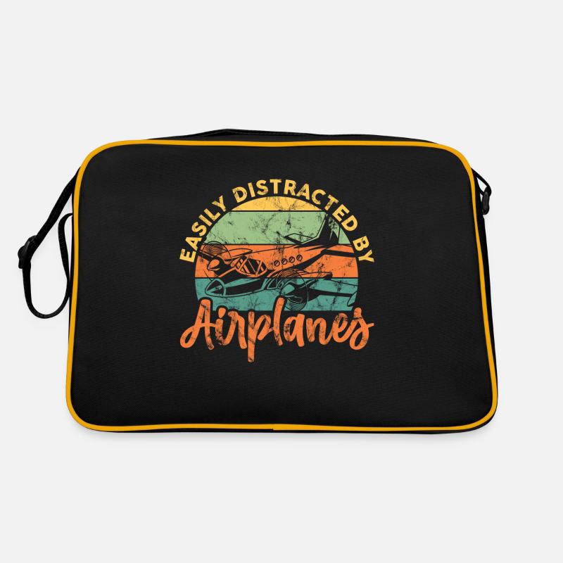 Easily Distracted By Airplanes Airplane Pilot Retro Tasche