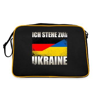 Vintage Allemand Ukraine Flag Allemagne - Sac Retro - noir/or - Dos