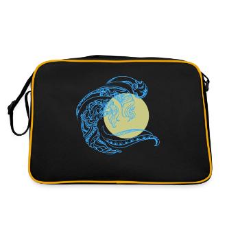 Design Minimal Mandala Wave Sun Trendy Été - Sac Retro - noir/or - Dos
