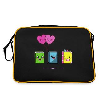 Kawaii Bücher - Retro Tasche - Schwarz/Gold - Hinten