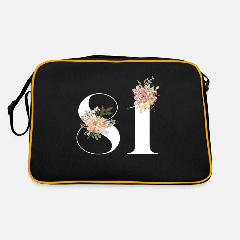 81e anniversaire fleuris (Cadeau de 81 ans) Sac Retro