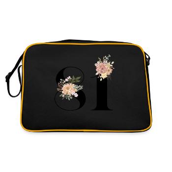 81e anniversaire fleuris (Cadeau de 81 ans) - Sac Retro - noir/or - Dos
