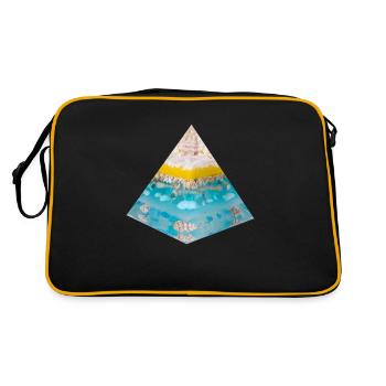 Stimme des Meeres - Retro Tasche - Schwarz/Gold - Hinten