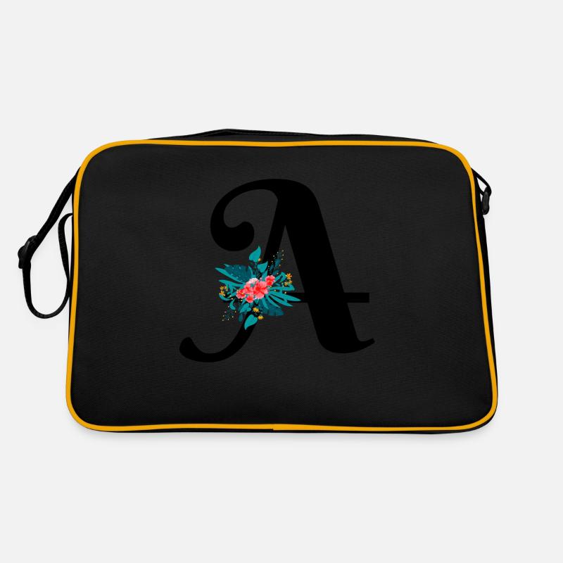 lettre A fleuris Sac Retro