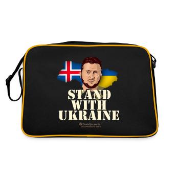 Iceland Stand with Ukraine - Retro Bag - black/gold - Back