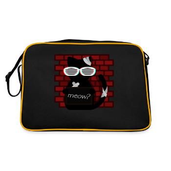 Nicht nette Katze - Retro Tasche - Schwarz/Gold - Hinten