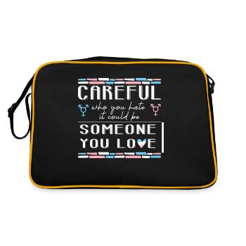LBGT Flag Gay Pride Careful someone you love - Retro Bag - black/gold - Back