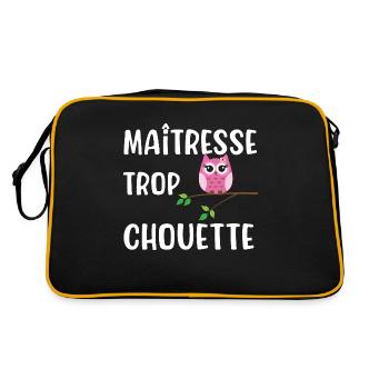 Maîtresse trop chouette cadeau maitresse pas cher - Sac Retro - noir/or - Dos