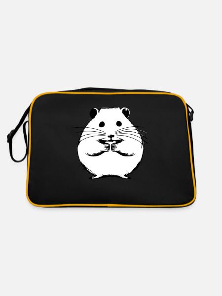 Hamster mignon animal rongeur animaux animal vecteur 10 - Sac Retro - noir/or - Dos