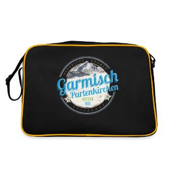 Garmisch Partenkirchen Bayern Alpen Deutschland - Retro Tasche - Schwarz/Gold - Hinten