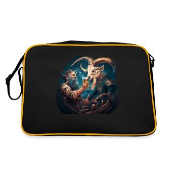 Sailor vs. goat, la bataille pour la bière - Sac Retro - noir/or - Dos