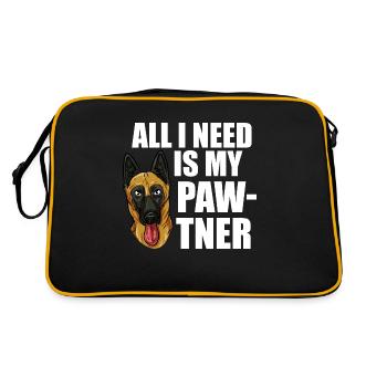 All I need is my pawtner Design for a unit - Retro Bag - black/gold - Back