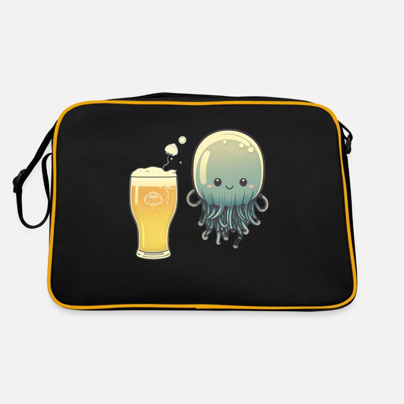 Drôle de méduse avec un verre de bière Sac Retro