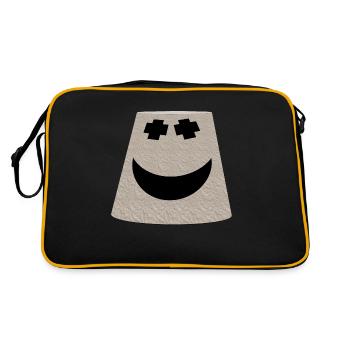 seau smile visage émoticône - Sac Retro - noir/or - Dos