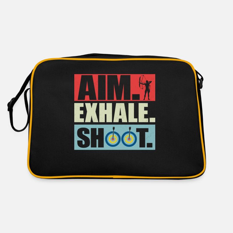 Aim Exhale Shoot. Archery Target Bow & Arrows Retro Bag