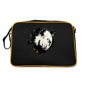 Moon graffiti black and white - Retro Bag - black/gold - Back
