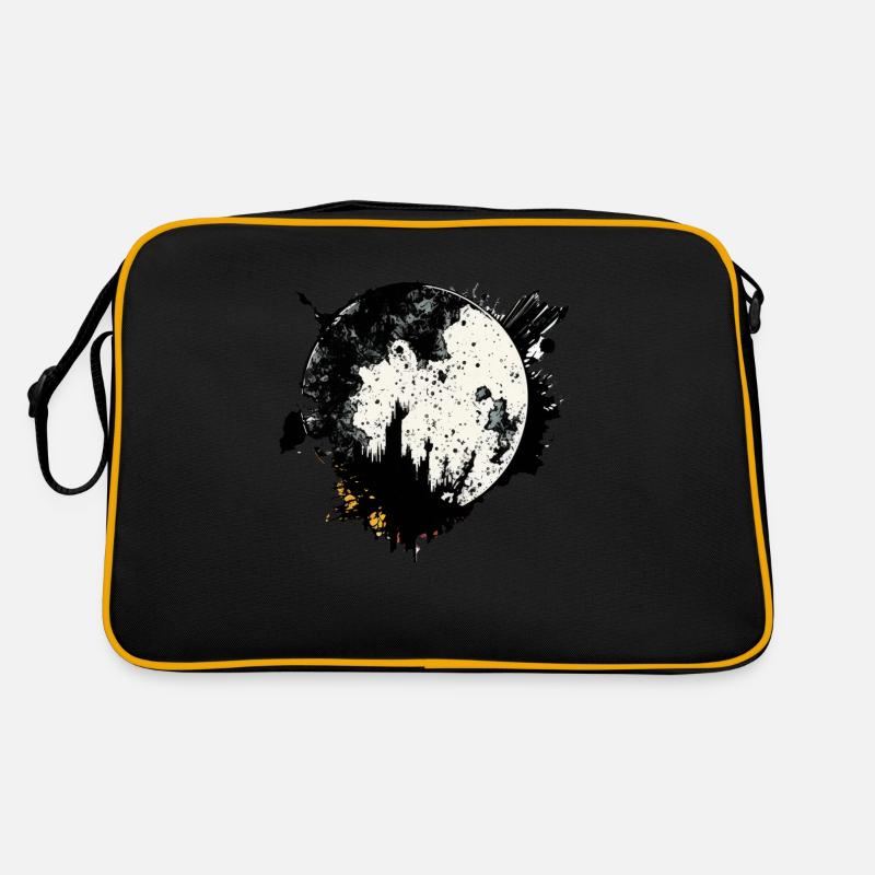 Moon graffiti black and white Retro Bag