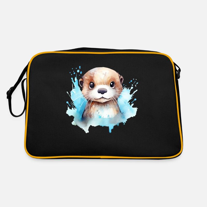 Otter Watercolor Drawing Retro Bag