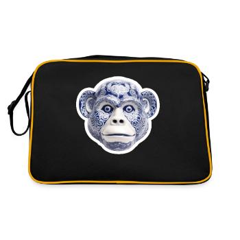 Ceramic monkey face - Retro Bag - black/gold - Back