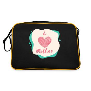 I love mother - Retro Tasche - Schwarz/Gold - Hinten
