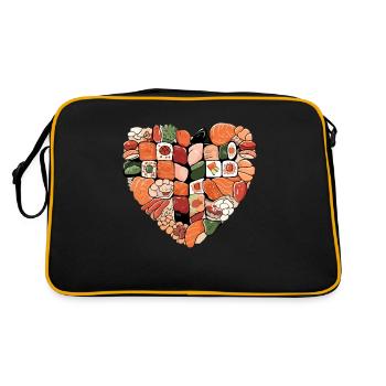 Un coeur de sushis - Sac Retro - noir/or - Dos
