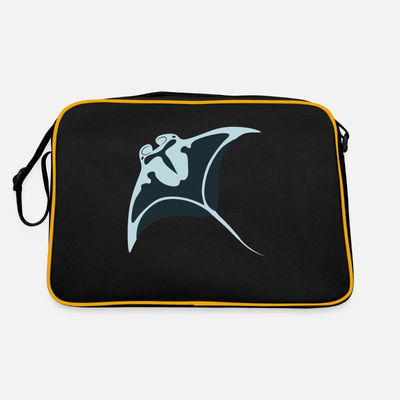 Meerestiere - Retro Tasche - Schwarz/Gold