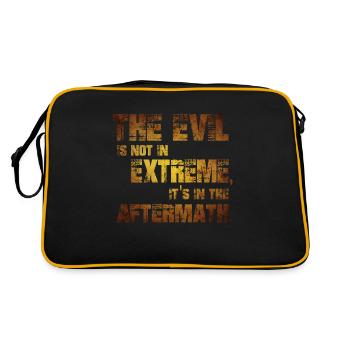Das Böse ist nicht in Extremen, es liegt in den Nachwirkungen - Retro Tasche - Schwarz/Gold - Hinten