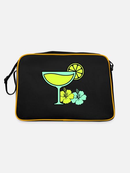 Cocktail Hibiscus - Sac Retro - noir/or - Dos