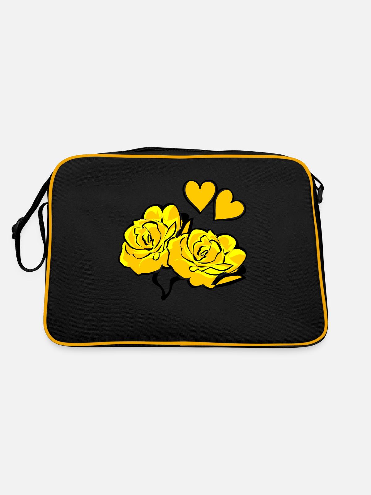 Roses - Retro Bag - black/gold - Back