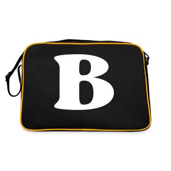 Buchstabe b - Retro Tasche - Schwarz/Gold - Hinten