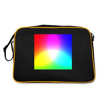 RGB Farbpalette - Additive Farbmischung - Retro Tasche - Schwarz/Gold - Hinten