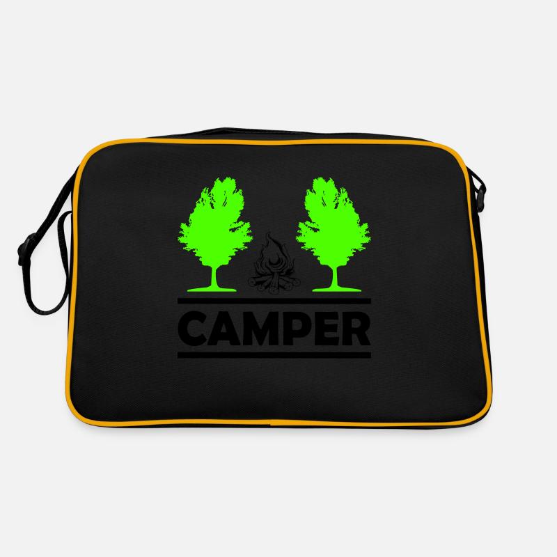 camper - Retro Tasche - Schwarz/Gold