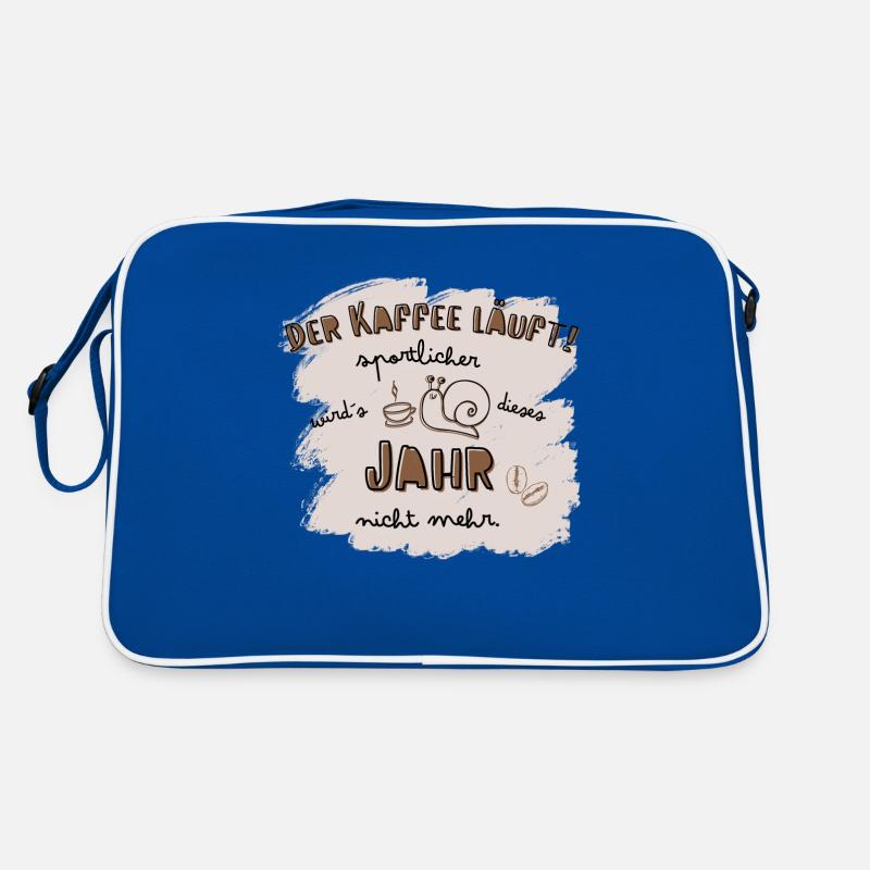 Der Kaffee läuft! Sportmuffel Kaffeetrinker Spruch Retro Tasche