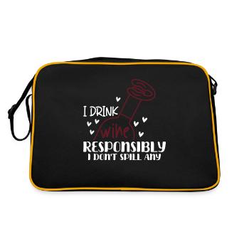 I drink wine responsibly, I - Retro Bag - black/gold - Back
