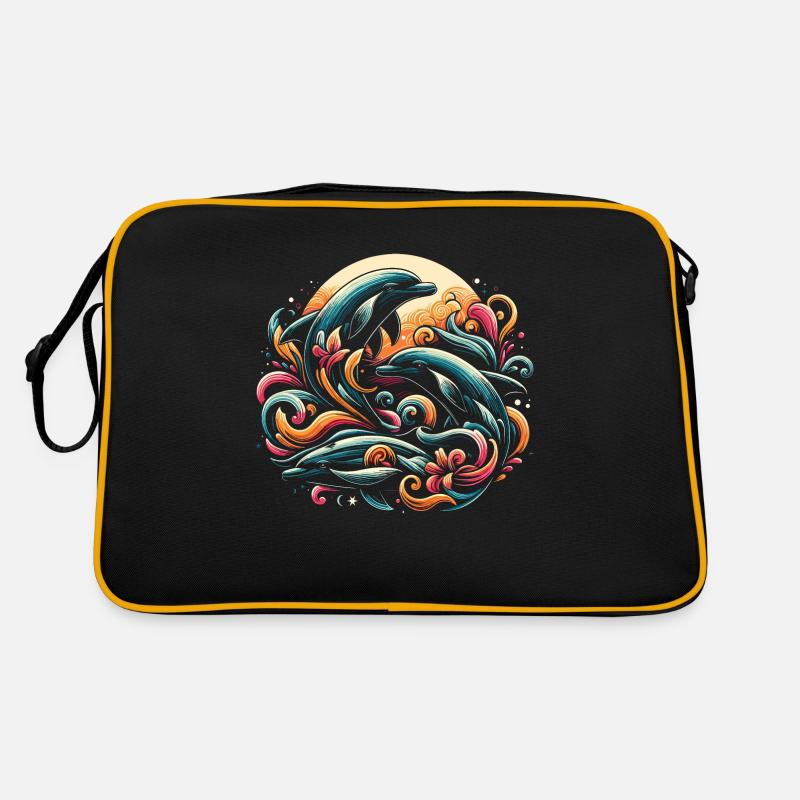 Dauphins dans les vagues Sac Retro