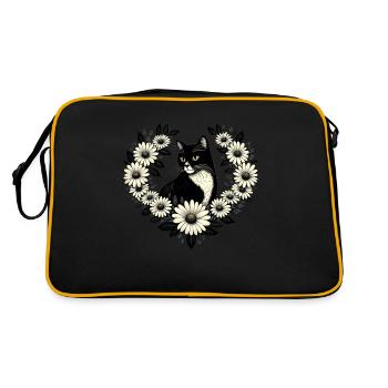 Tuxedo Cat Daisy - Retro Bag - black/gold - Back
