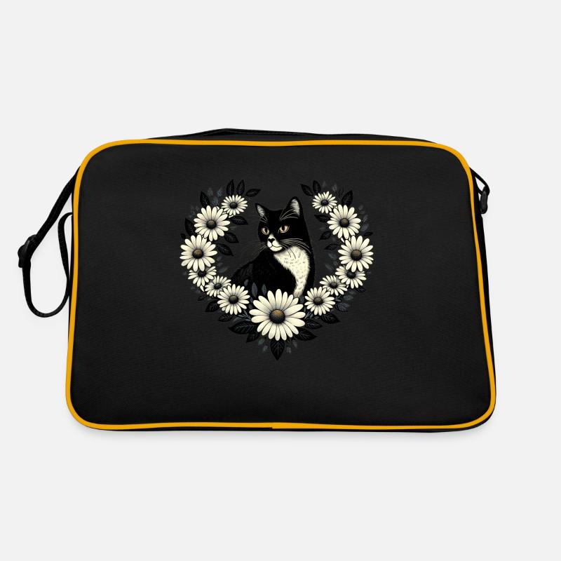 Smoking Katze Gänseblümchen Retro Tasche