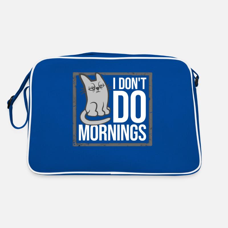 I Don't Do Mornings Morning People Cat Pet Funny Retro Bag