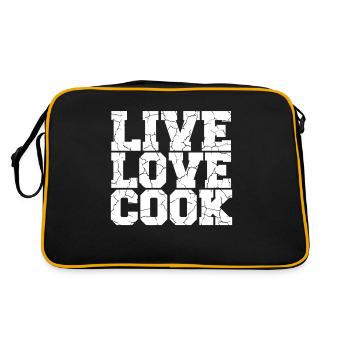 Live Love Cook Life Love Cooking Kitchen Master - Retro Bag - black/gold - Back