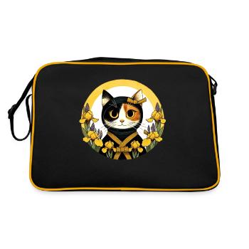 Ninja Cat - Retro Bag - black/gold - Back