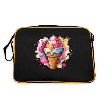 Leckeres buntes Softeis - Retro Tasche - Schwarz/Gold - Hinten