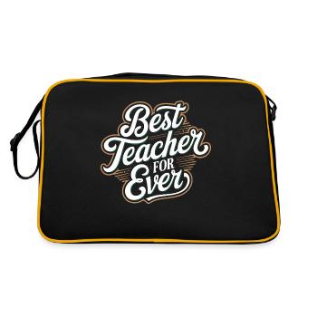 Bester Lehrer aller Zeiten - Retro Tasche - Schwarz/Gold - Hinten