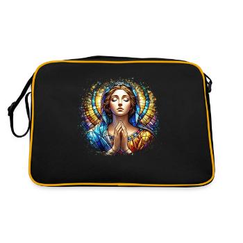 Stechpalme Maria Maria Madonna Mariana Jungfrau Maria Heilig - Retro Tasche - Schwarz/Gold - Hinten
