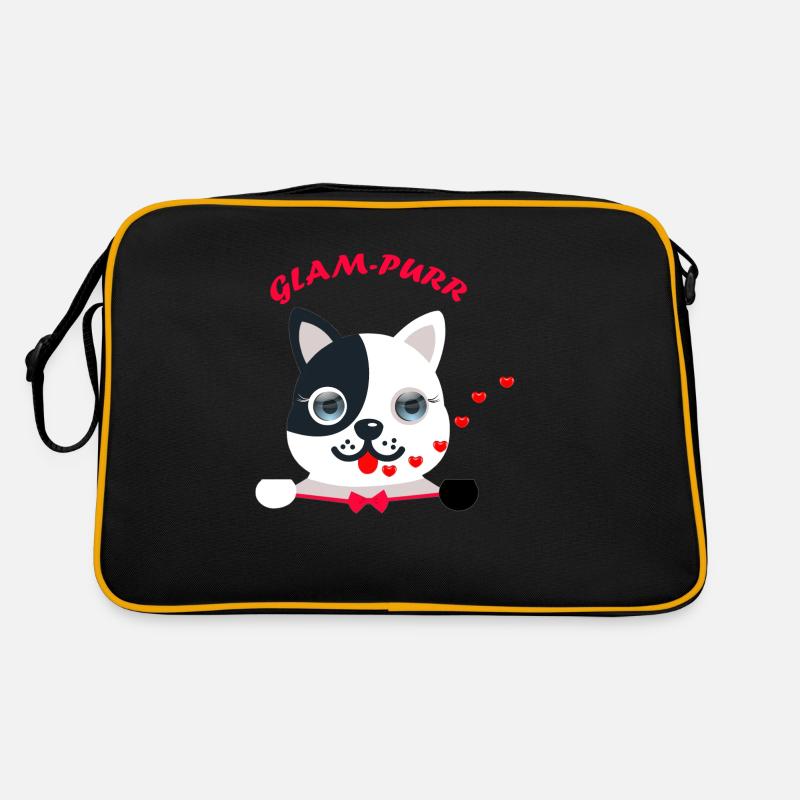 Cat- glampurr - Retro Tasche - Schwarz/Gold
