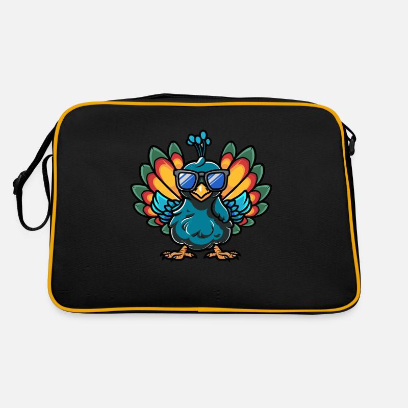 Pfau Vogel Comic Cool Retro Tasche