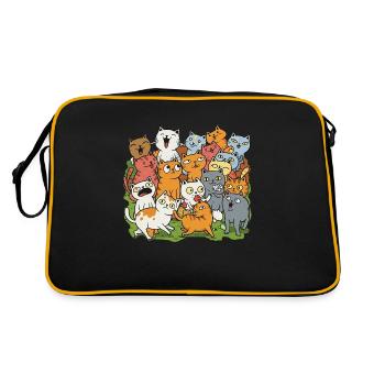 Lots of happy cats - Retro Bag - black/gold - Back