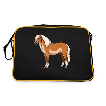 Haflinger bangs real - Retro Bag - black/gold - Back