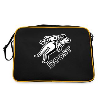 Kangaroo With Jetpack - Boost Design - Retro Bag - black/gold - Back