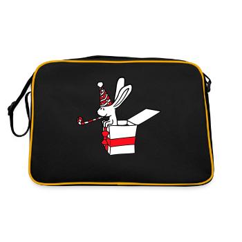 Lapin Anniversaire Années Vieux Cadeau Serviette Chapeau de fête - Sac Retro - noir/or - Dos